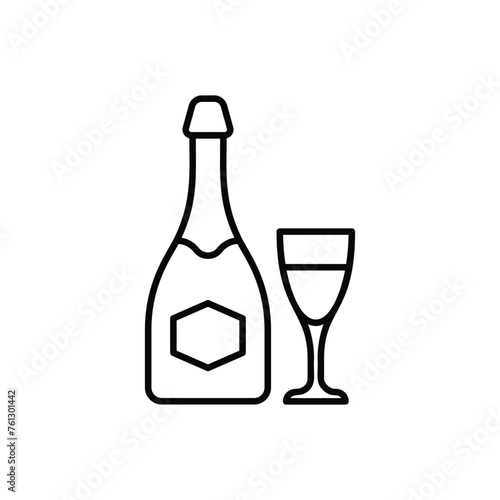 Thin Line Champagne vector icon