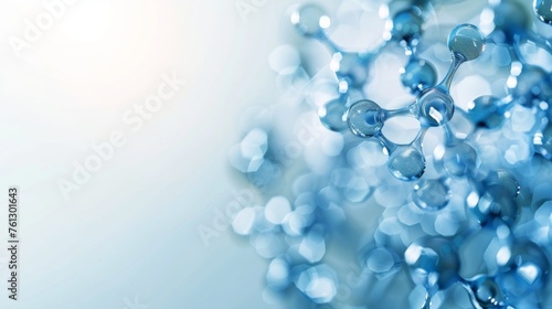 Blue Molecular Structure in Bright Scientific Concept 