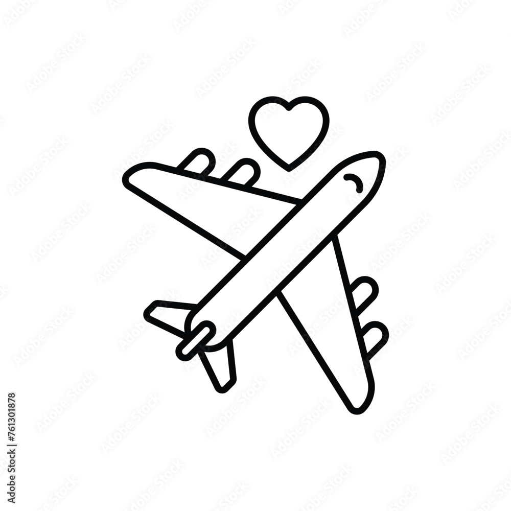 Thin Line Honeymoon vector icon Thin Line Honeymoon vector icon