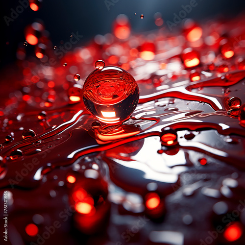 Blood Red Drops: A Creative Collection of Images Capturing the Beauty and Intrigue of Red Blood Droplets photo