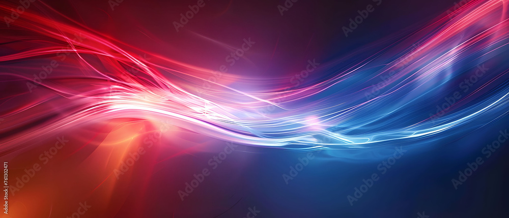 Abstract illustration depicting high-speed light trails in 3D, creating a dynamic and futuristic backdrop. The red and blue light motion trails convey a sense of fast movement and modern technology. Abstract illustration depicting high-speed light trails in 3D, creating a dynamic and futuristic backdrop. The red and blue light motion trails convey a sense of fast movement and modern technology.