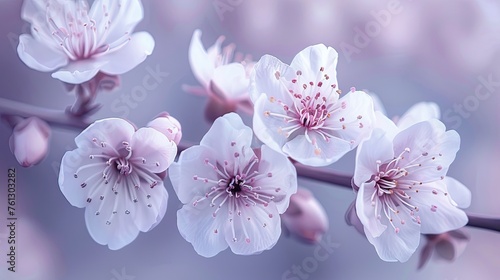 Pristine cherry blossoms. Generative AI