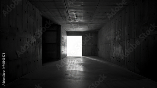 Minimalist Concrete Aesthetics  Dark Studio Lighting Transforming Empty Space into a Room