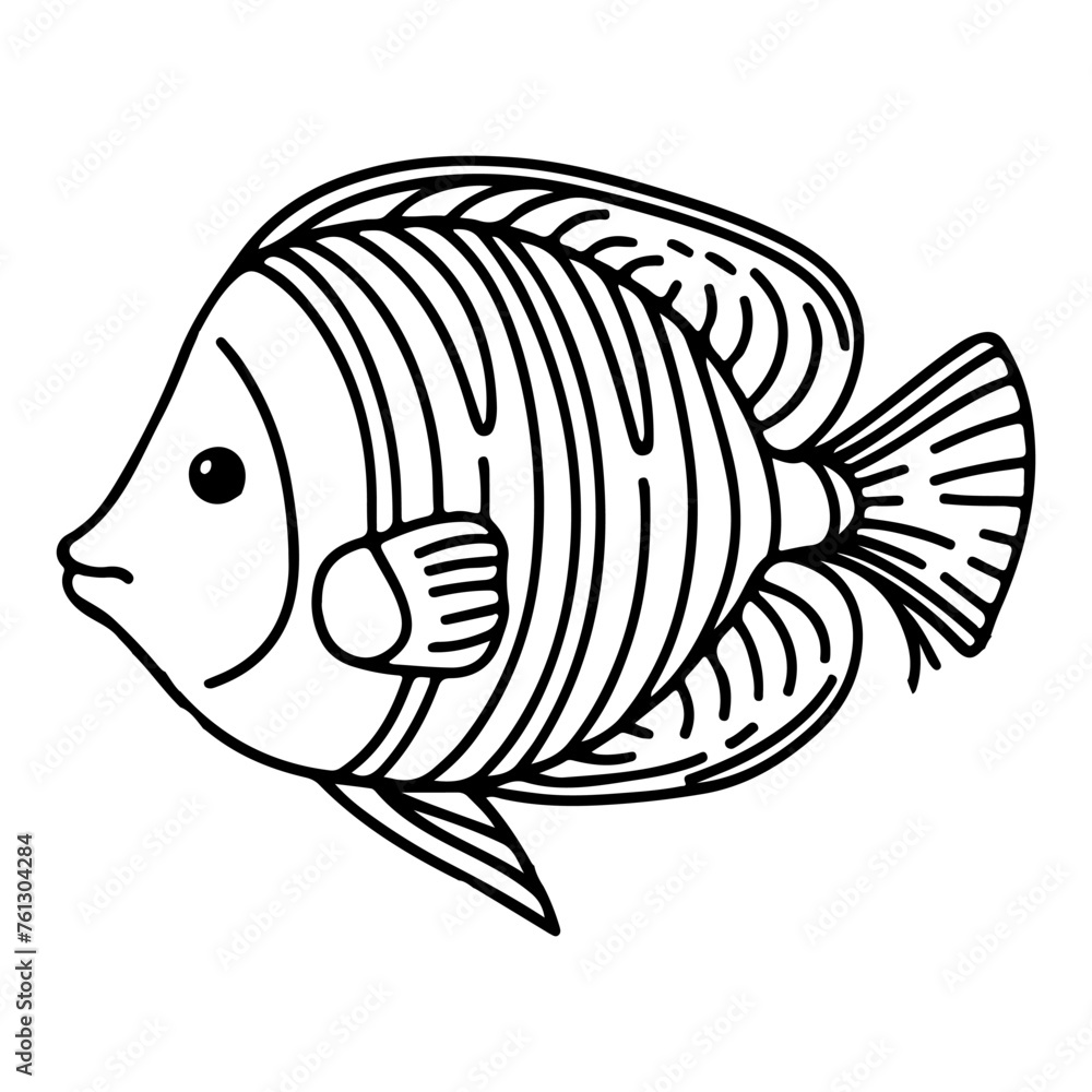 continuous single hand draw line art of fish outline doodle icon cartoon style coloring book page for kid vector illustration on white background continuous single hand draw line art of fish outline doodle icon cartoon style coloring book page for kid vector illustration on white background