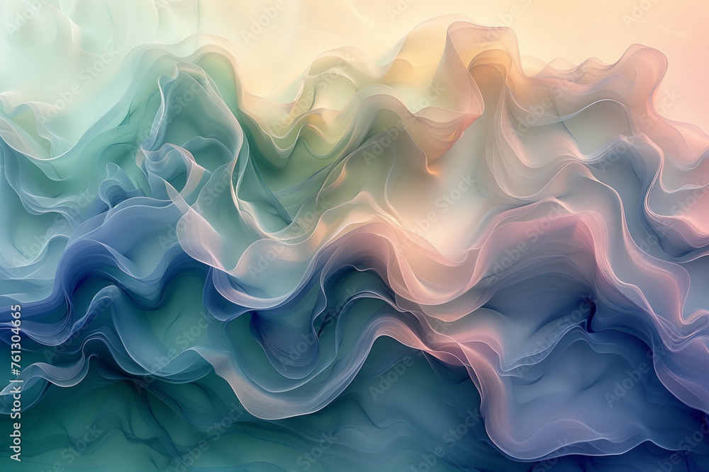 Fototapeta premium Green and blue gradient background. A vague abstract illustration with