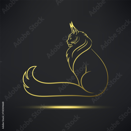 Maine Coon Cat Icon with Gold Color