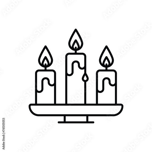 Thin Line Candles vector icon