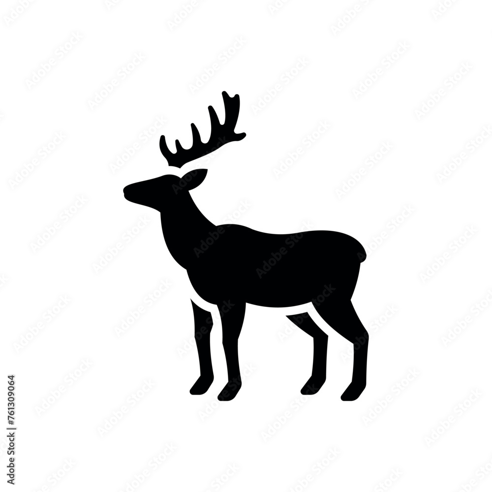 Black Deer icon vector illustration
