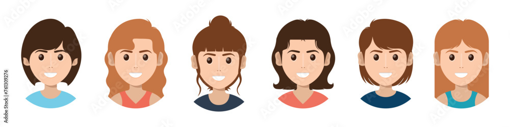 Woman avatar icons with different hair style Woman avatar icons with different hair style