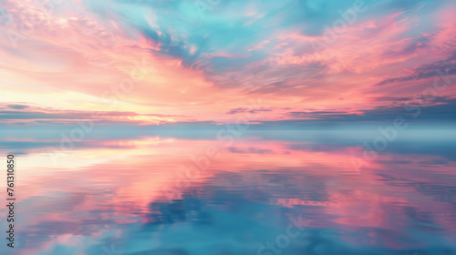 Vibrant Sunset Sky Reflecting on Calm Ocean Waters