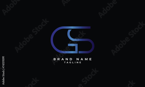 GS, SG, Abstract initial monogram letter alphabet logo design