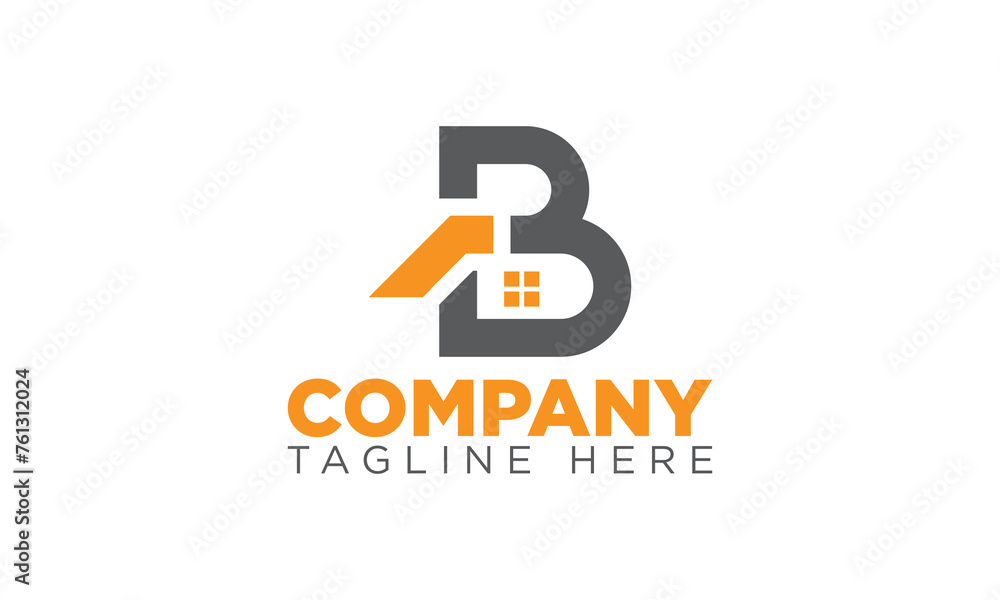 B letter modern real estate home vector logo icon template design B letter modern real estate home vector logo icon template design