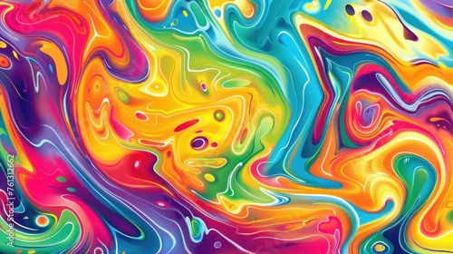 Abstract wavy psychedelic color texture background. AI generated image © prastiwi