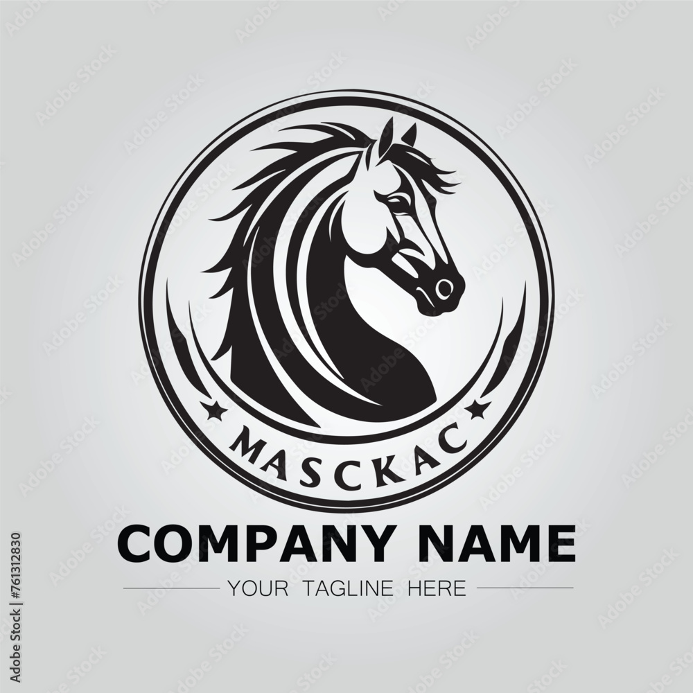 Horse logo company ideas simple design vector image