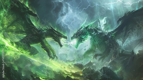 Mystical Dragons in a Clash of Elements