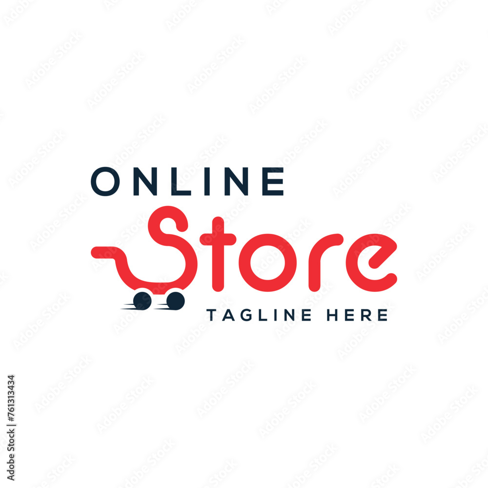 Online Store Minimal Wordmark logo design concept for online retail shop 