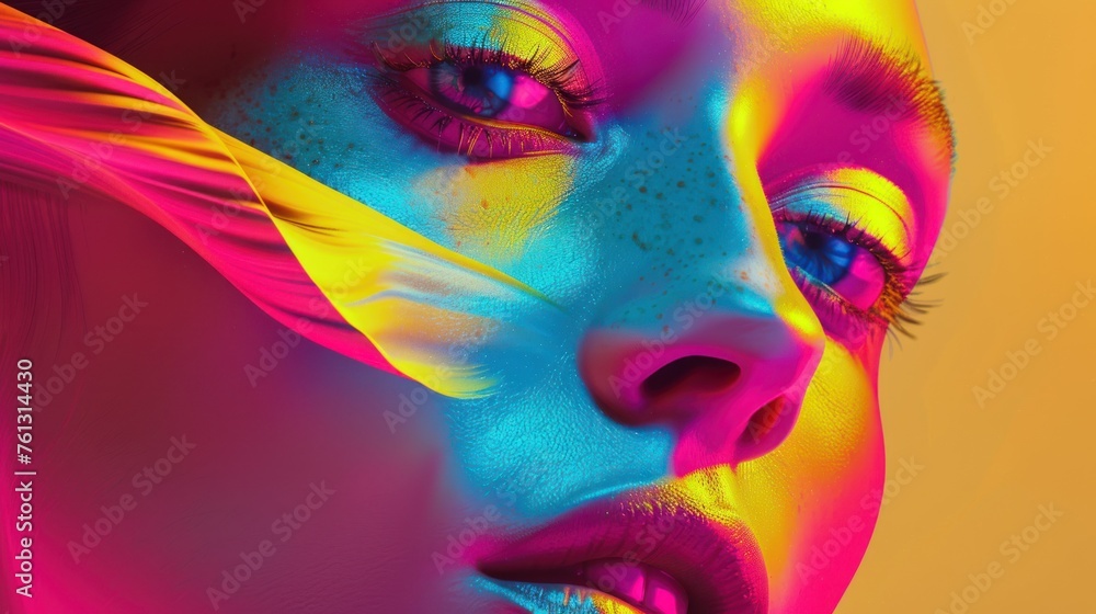 A simple gradient background is accentuated by a detailed human eye in the corner, drawing attention to the image