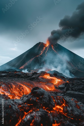 Foto von einem Vulkanausbruch 
