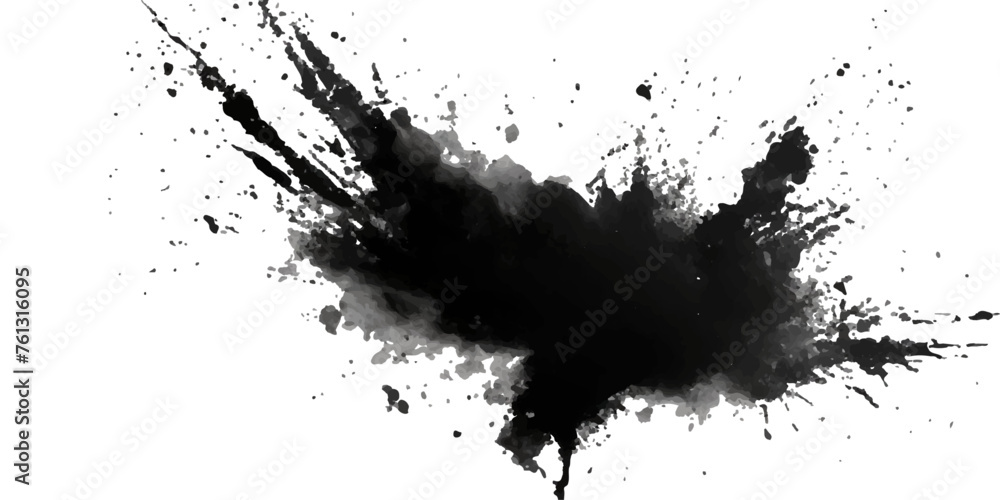 Paint stains black blotch background. Grunge Design Element. Brush Strokes. Vector illustration	