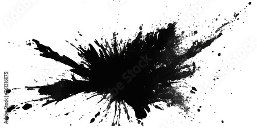 Paint stains black blotch background. Grunge Design Element. Brush Strokes. Vector illustration	