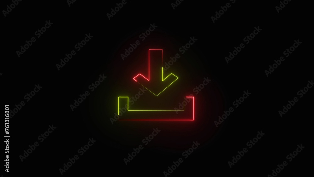 Unique download logo with glowing effect on transparent background Unique download logo with glowing effect on transparent background