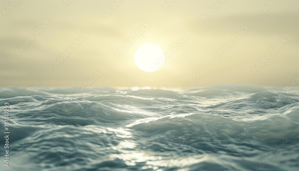 Tranquil pastel sunrise in minimalistic 3d abstract landscape with serene rolling hills Tranquil pastel sunrise in minimalistic 3d abstract landscape with serene rolling hills