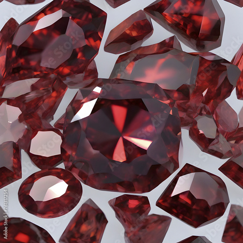 Garnet, colorful gemstone illustration. photo