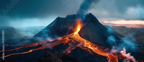 Foto von einem Vulkanausbruch  photo