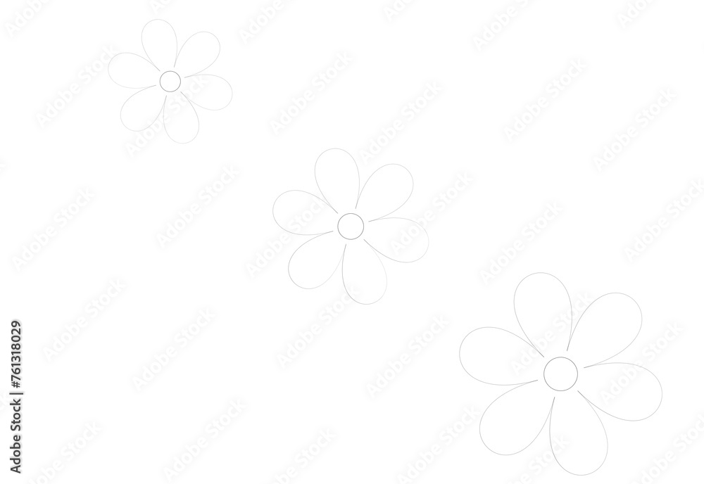 flowers black outline on a white background flowers black outline on a white background