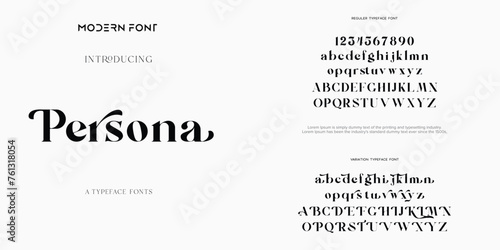 Elegant Font Uppercase Lowercase and Number. Classic Lettering Minimal Fashion Designs. Typography modern serif fonts regular decorative vintage concept. vector illustration