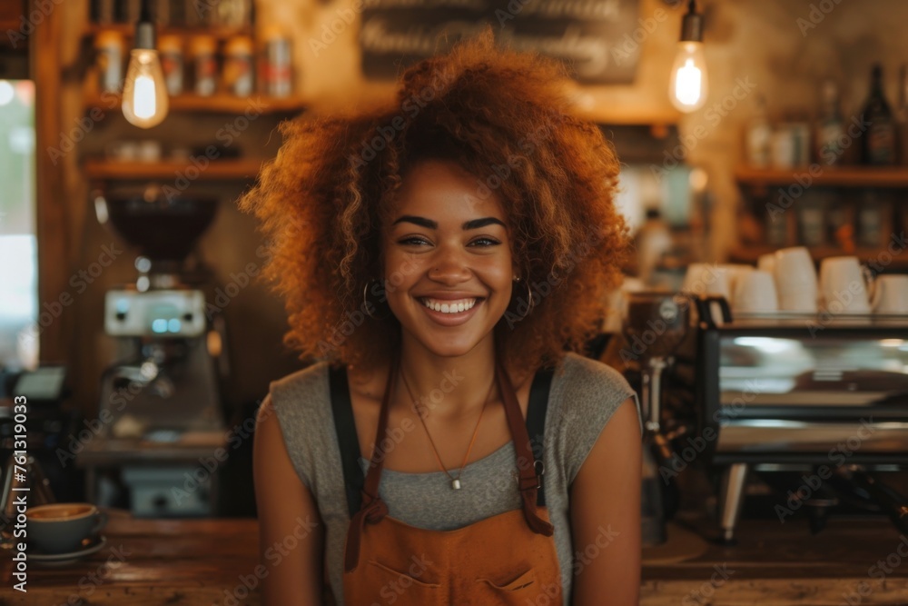 A woman with red hair smiles directly at the camera A woman with red hair smiles directly at the camera