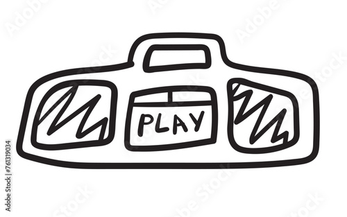 stereo in doodle style in vector. template for poster postcard sticker design