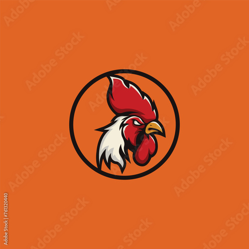 Rooster head mascot logo vector