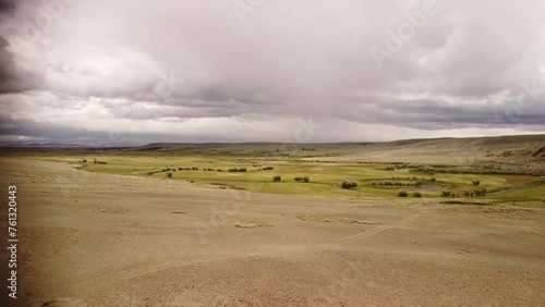 Field on the border of Mongolia and Altai