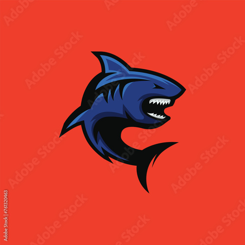 Shark mascot logo illustration