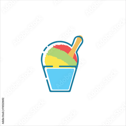 Shaved ice logo vector illustration, off side color vector, suitable for wall decoration, background etc