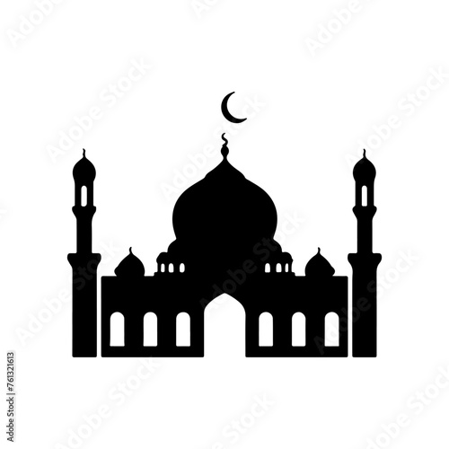 black silhouette of a mosque vector illustration 