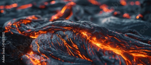 Nahaufnahme von Lava nach einem Vulkanausbruch 