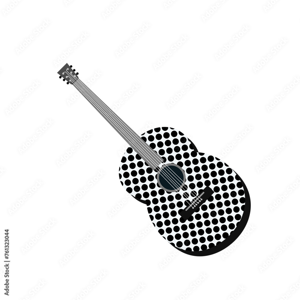 Guitar In Polkadot Black Color Guitar In Polkadot Black Color