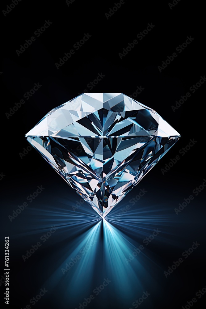 Large diamond isolated on black background. Ai Generative Large diamond isolated on black background. Ai Generative