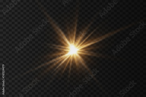 
Glow light effect. The star burst with sparkles and a glare of light. On a transparent background. photo
