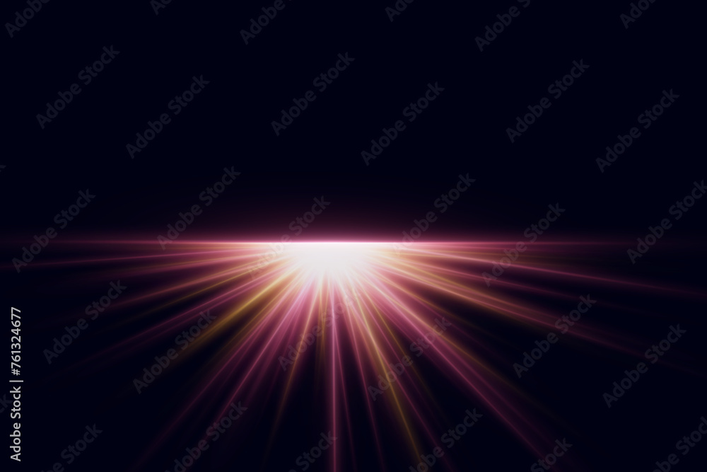 Dynamic neon light. Brilliant lines of shimmer with flare. Speed ​​rays. Abstract background.