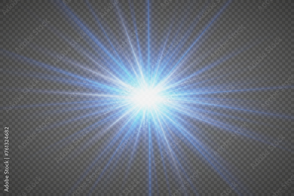 
Glow light effect. The star burst with sparkles and a glare of light. On a transparent background.