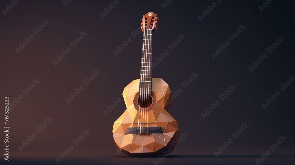 Fototapeta premium 3d Guitar on black background
