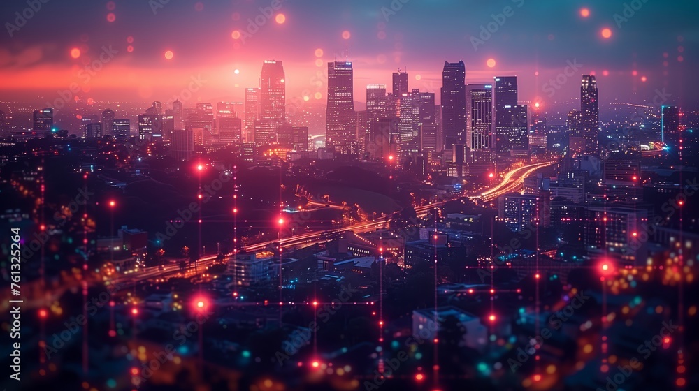 custom made wallpaper toronto digitalOverlooking City Lights at Night