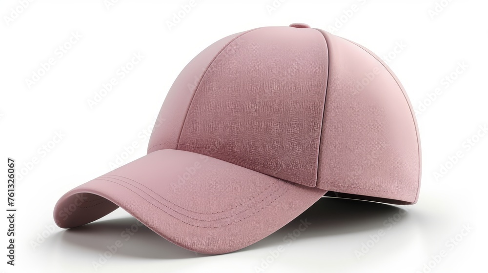 Pink baseball cap mockup isolated on a clean white background for versatile design display Pink baseball cap mockup isolated on a clean white background for versatile design display