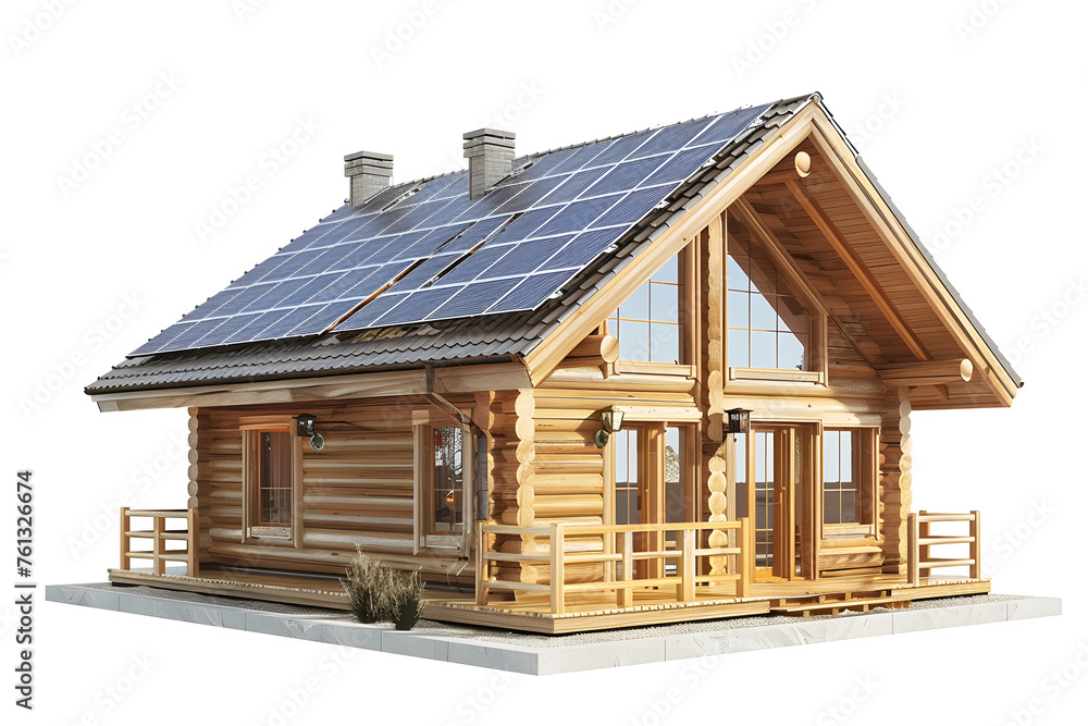 Gemütliches Blockhaus: Illustration eines idyllischen Holzhauses für Natur- und Architekturliebhaber Gemütliches Blockhaus: Illustration eines idyllischen Holzhauses für Natur- und Architekturliebhaber