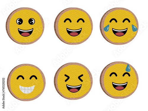 Emoji Cookies Illustration In Yellow Color Part 1