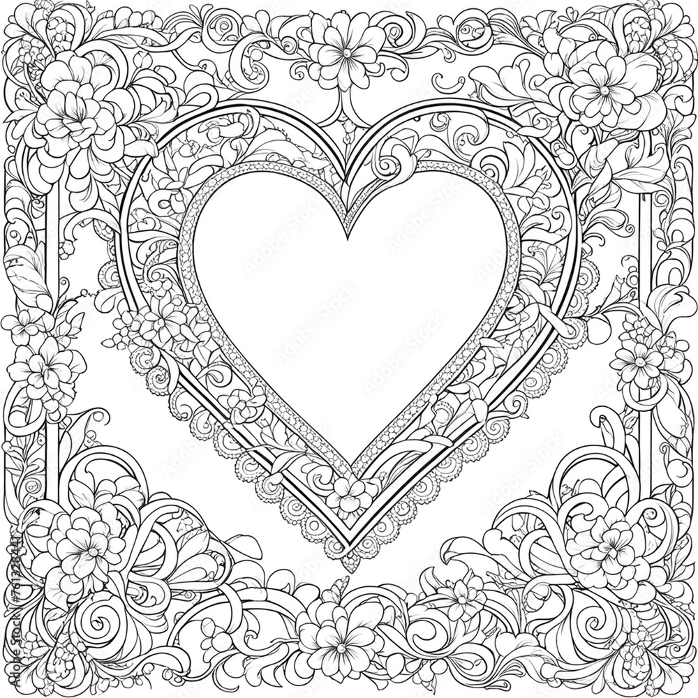 Coloriage de cœur Coloriage de cœur