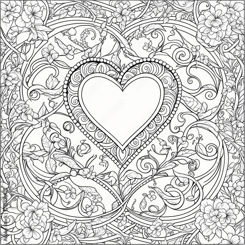 Coloriage de cœur Coloriage de cœur